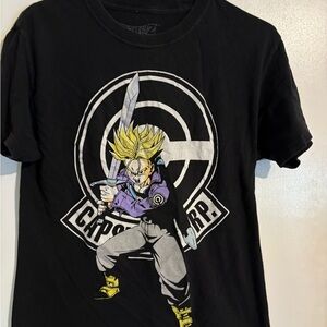 Black and Yellow Anime Graphic Short Sleeve Tee